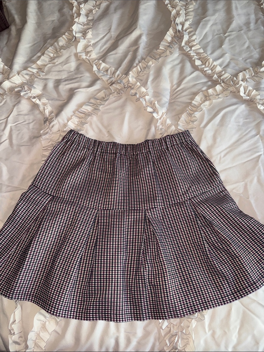 Good Luck Gem Black & White Gingham Circle Skirt